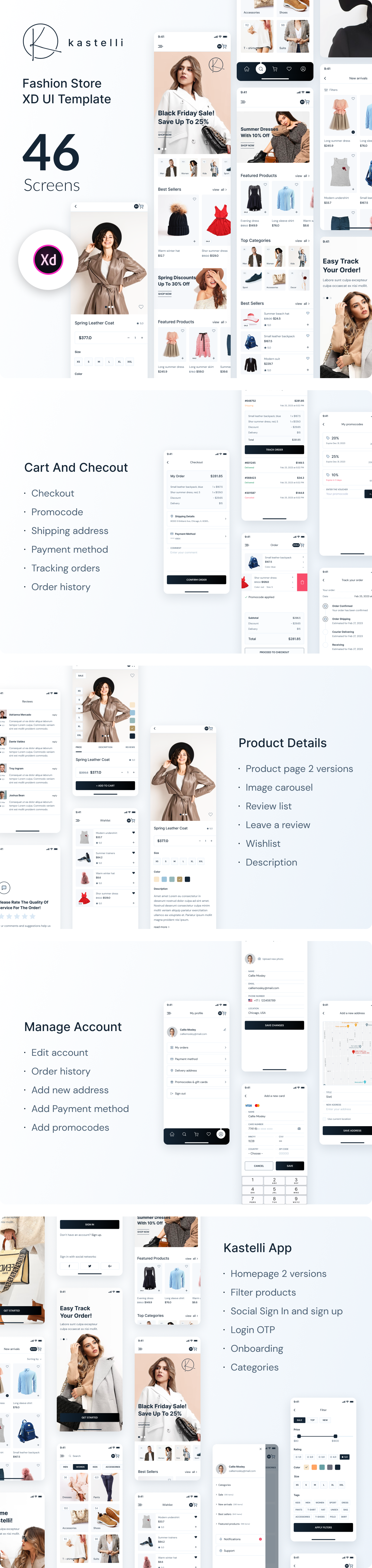 Kastelli - Fashion Store XD UI Template - 1