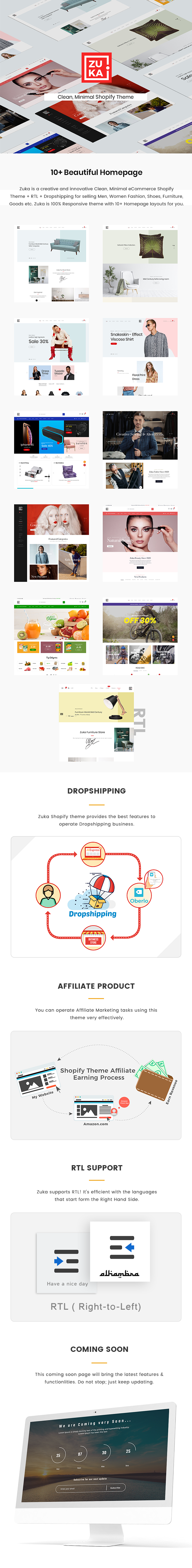 Minimal Shopify Theme - Zuka - 1