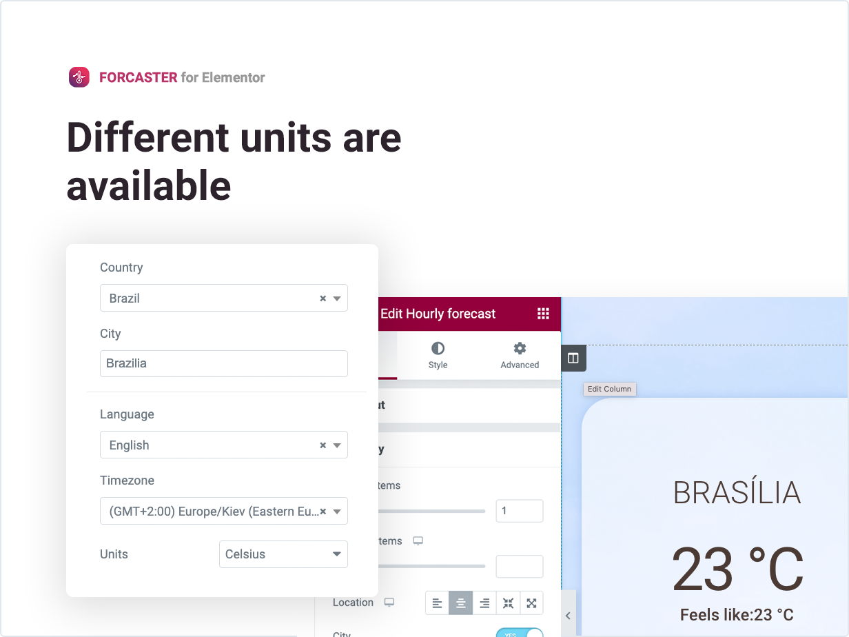 Different units are available