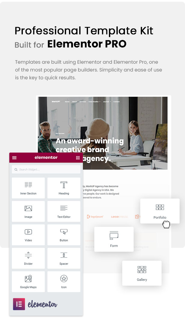 MarkUP - Corporate & Marketing Agency Elementor Template Kit - 1