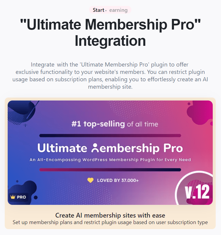 Ultimate Membership Pro integration