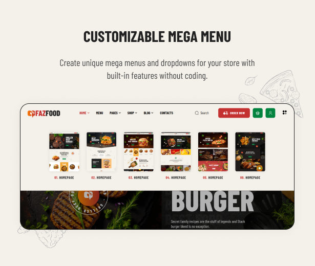 Customizable Mega Menu