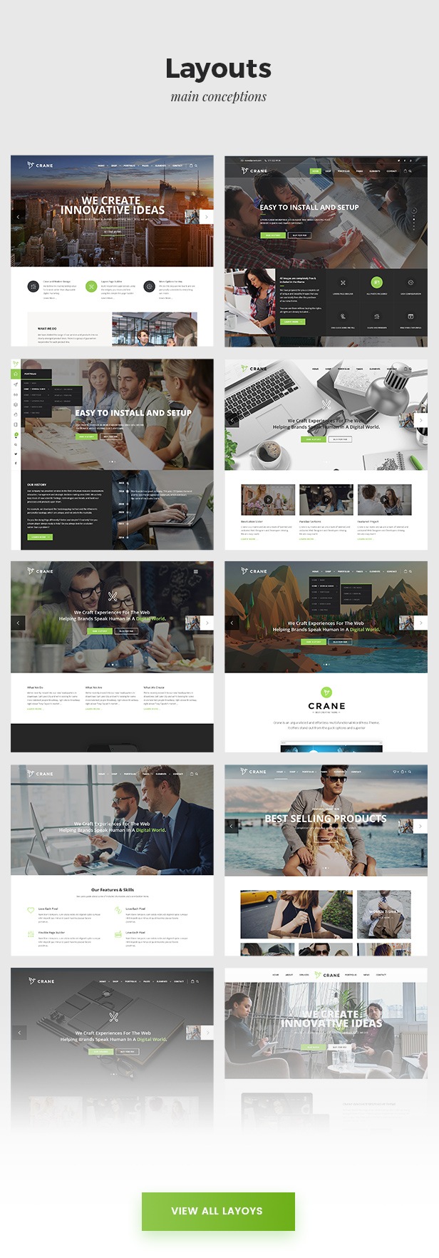 View all New Crane Trendy Theme Layouts
