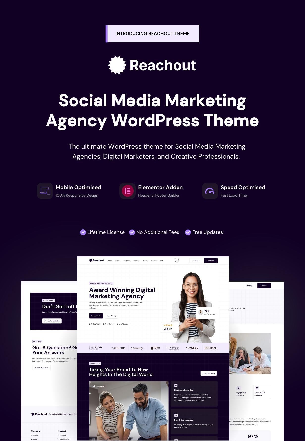 Reachout - Social Media Marketing Agency WordPress Theme - 2