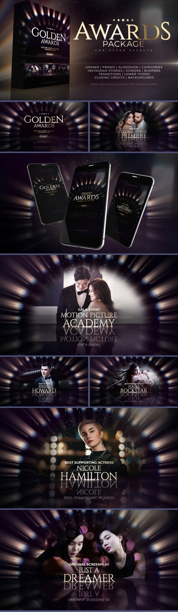Golden Awards Ceremony Pack After Effects