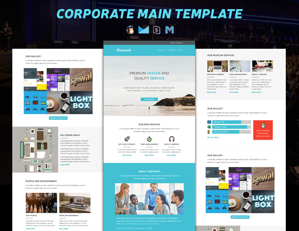 Corporate Responsive Email Newsletter Templates With Online Stampready Mailchimp Builders Access By Pennyblack