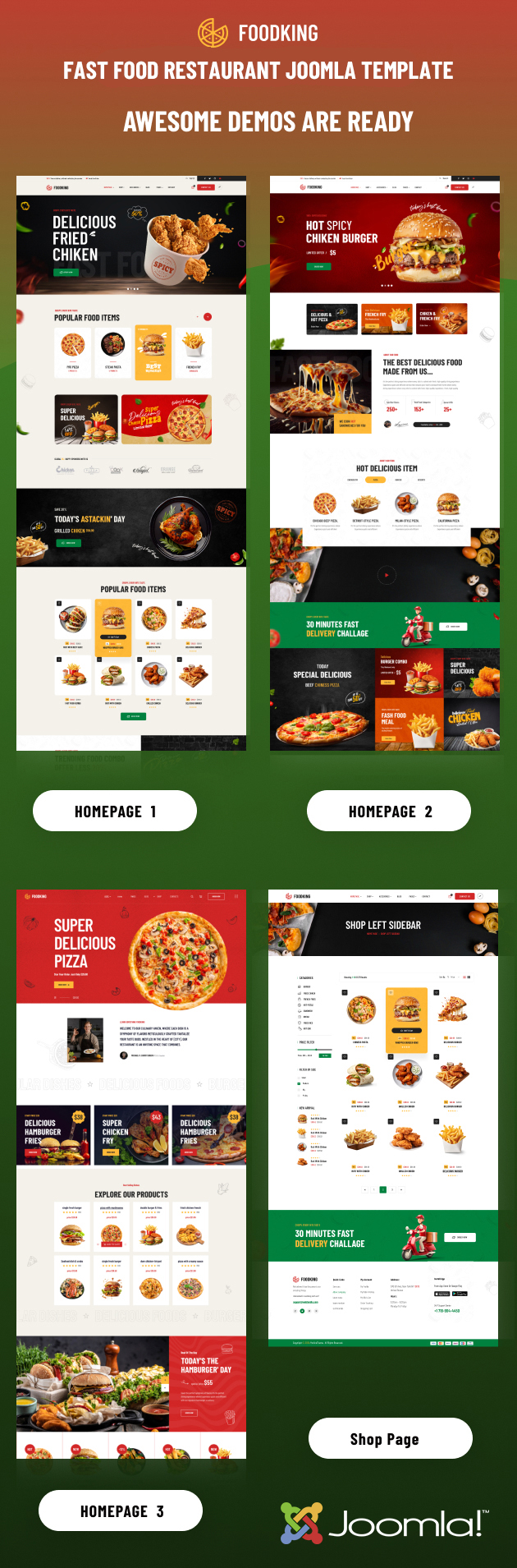 Foodking - Fast Food Restaurant Joomla Template