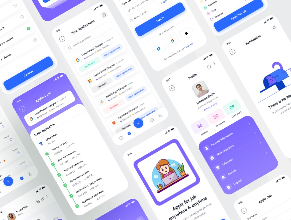 Jobko - Job Finder Mobile App UI KIt Figma Template - 6