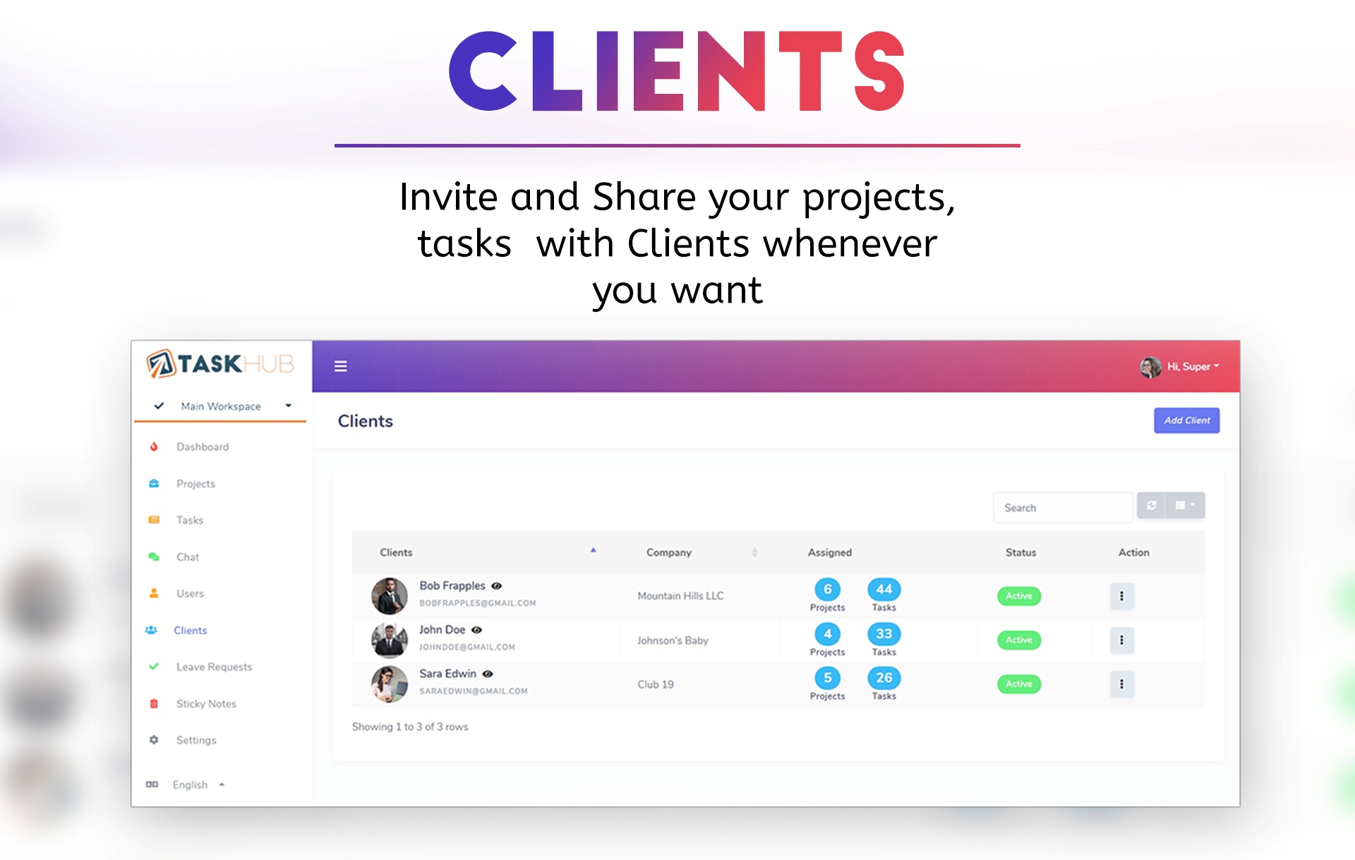 Invite & Manage Clients - Taskhub - v1.2 - 2