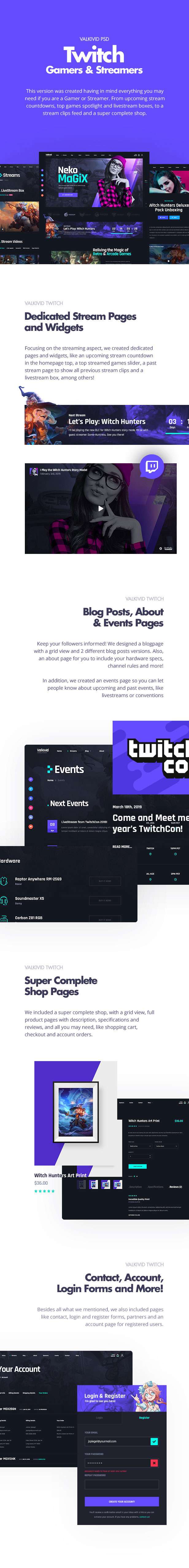 Valkivid - Streamer and Youtuber PSD Template - 13