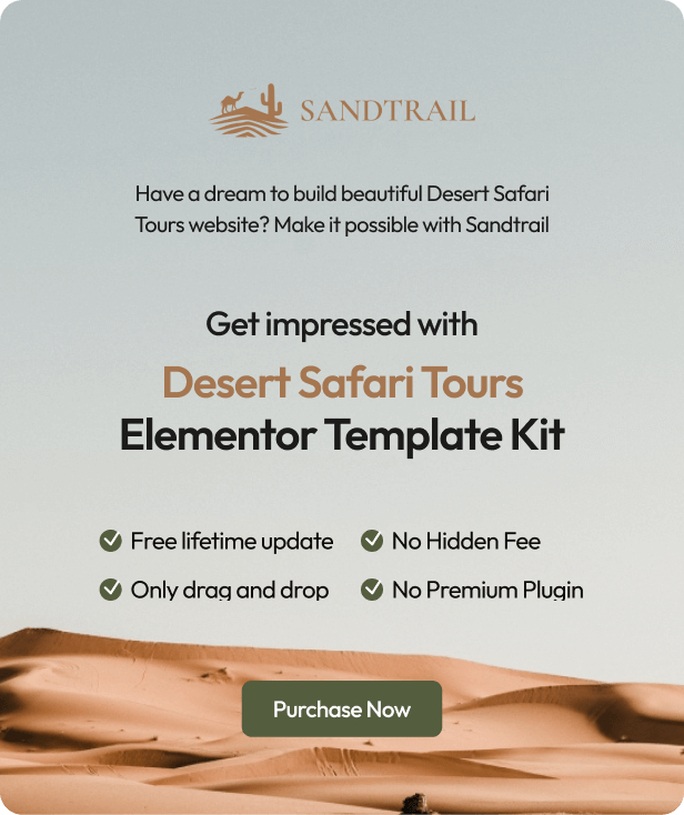 Sandtrail - Desert Safari Tours Elementor Template Kit - 1