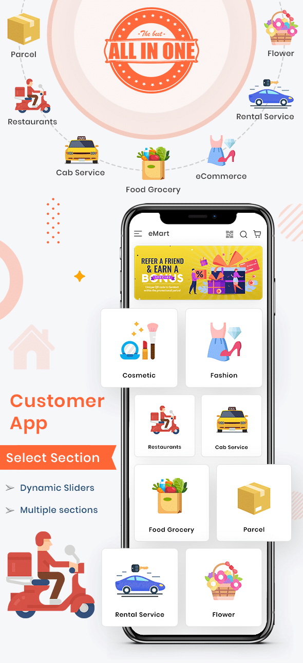 eMart | Multivendor Food, eCommerce, Parcel, Taxi booking, Car Rental App with Admin and Website - 17