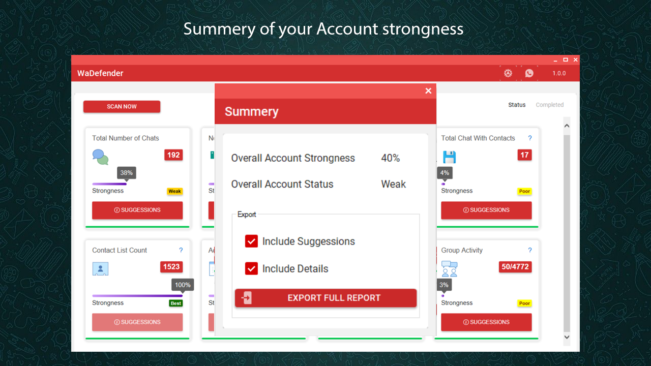 WaDefender - WhatsApp Account Strongness Checker for bulk sending - Full Reseller Rights - 5