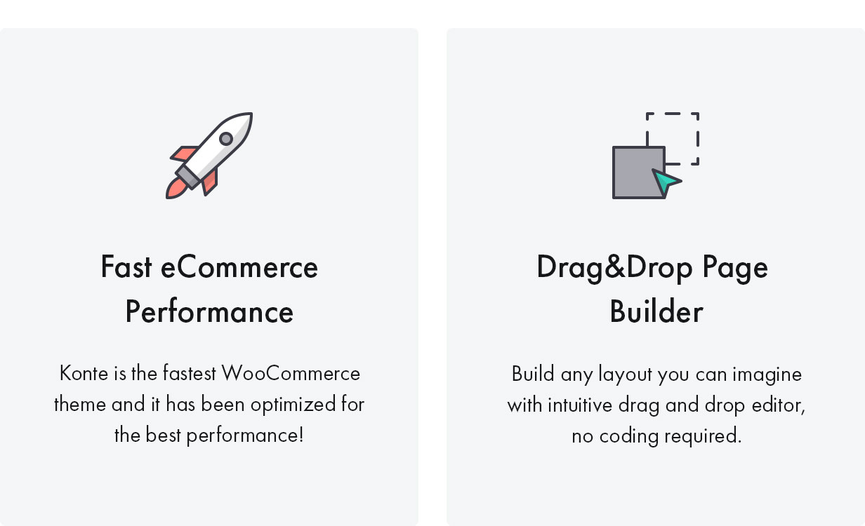 Tema Konte WooCommerce - Rápido e desempenho com construtor arrastável