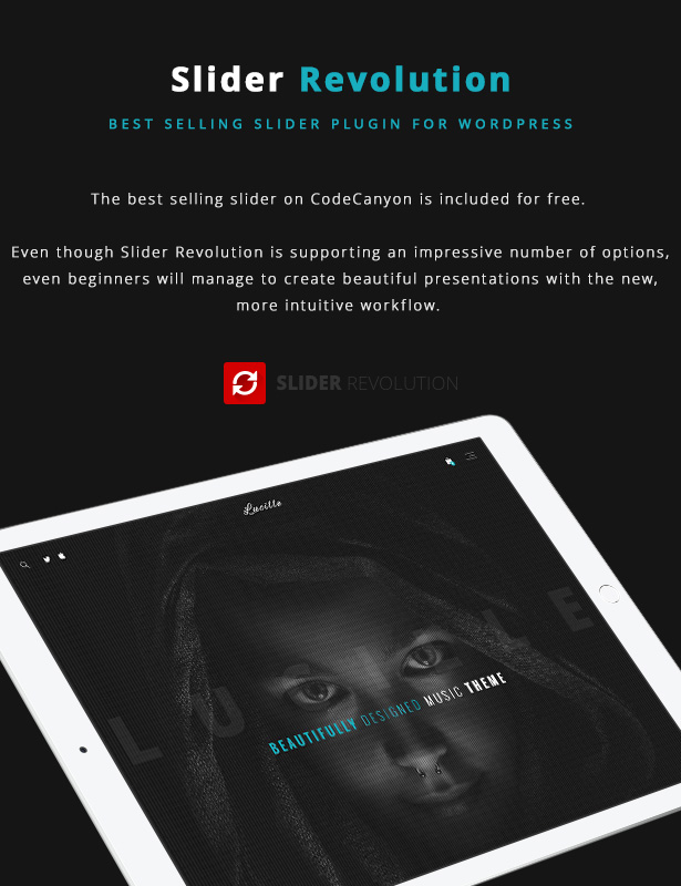 Lucille Music WordPress Theme - Slider Revolution