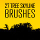 27 Tree Skyline Photoshop Brushes