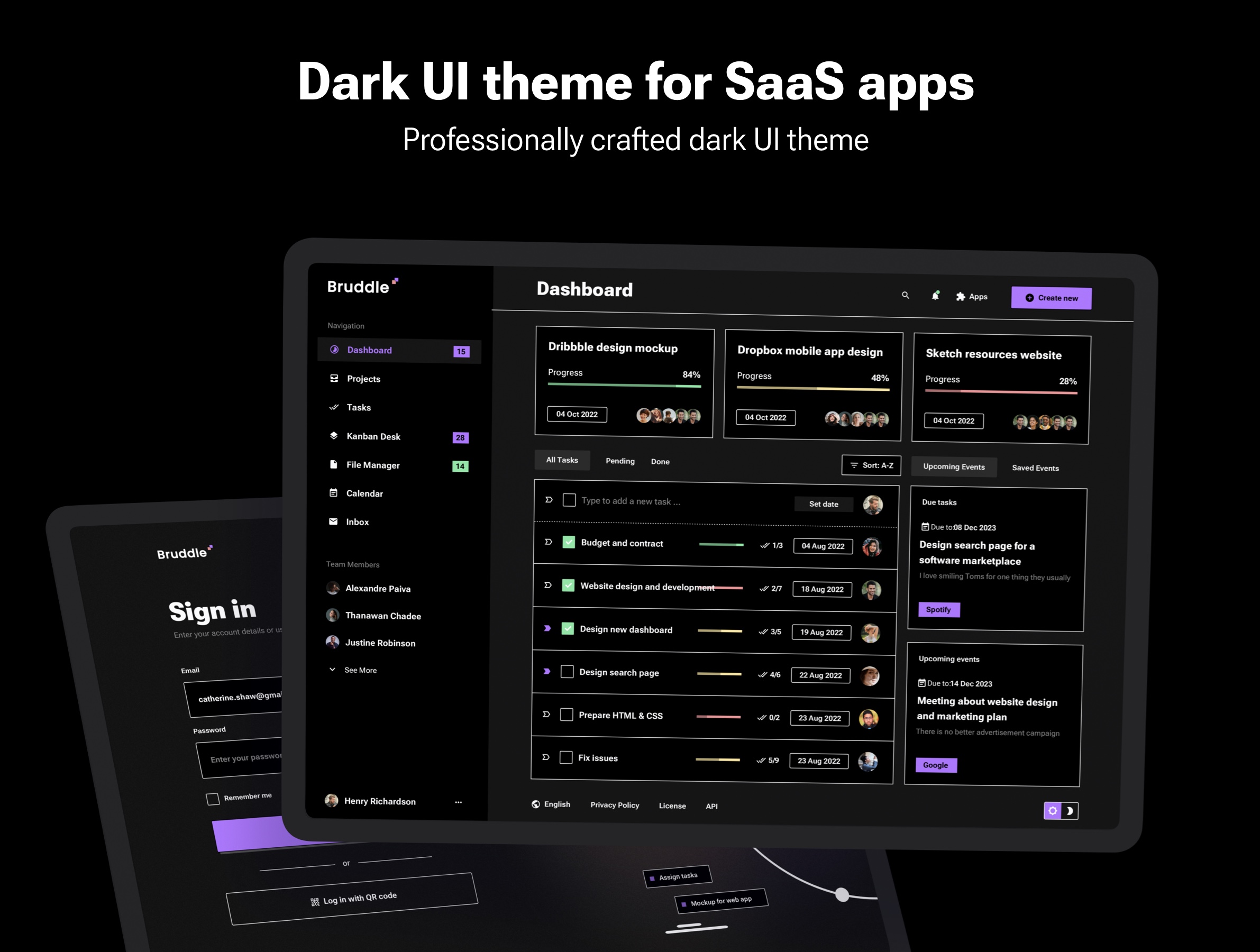Bruddle - Neo Brutalism UI kit for SaaS Apps - 6