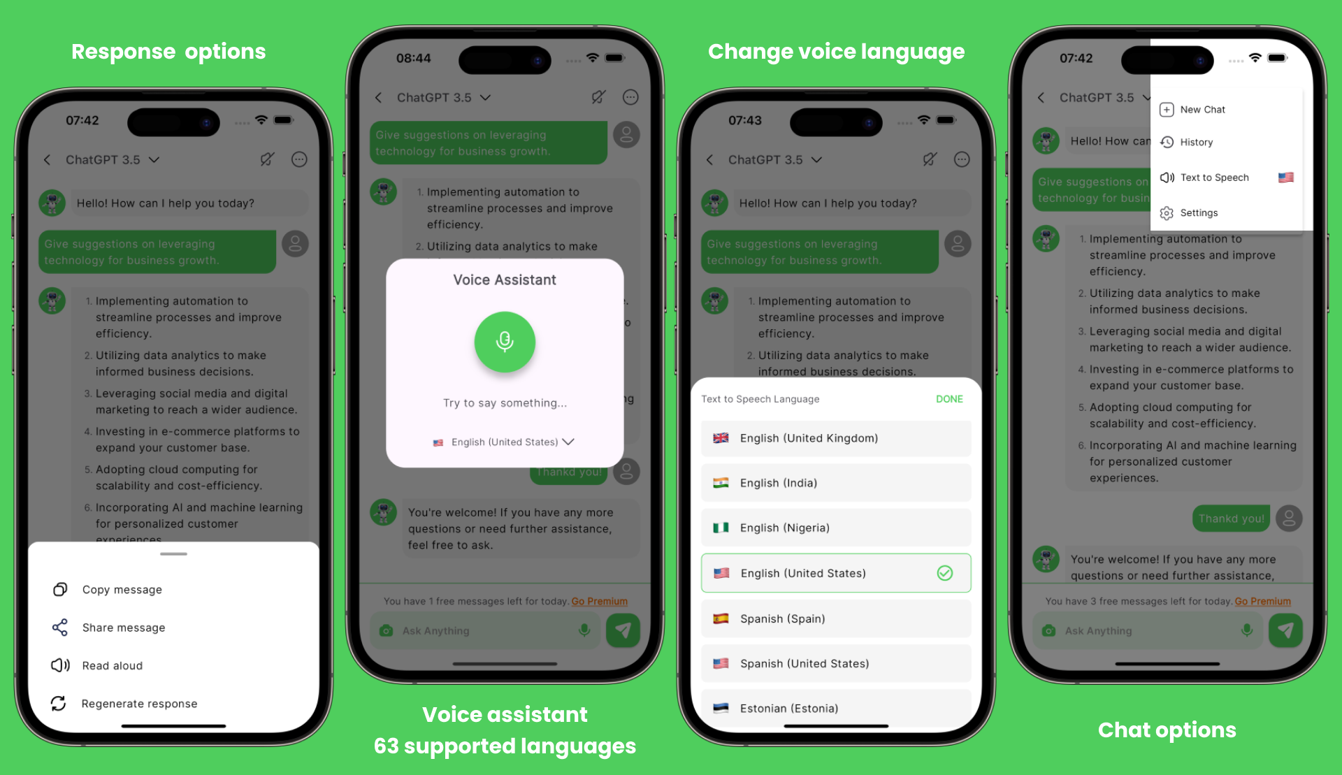 Voice Assistant & Response Features