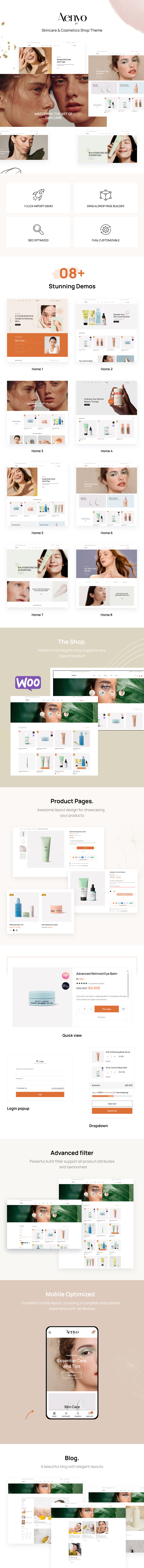 Aenyo – Beauty & Skincare Shop WordPress Theme - 1