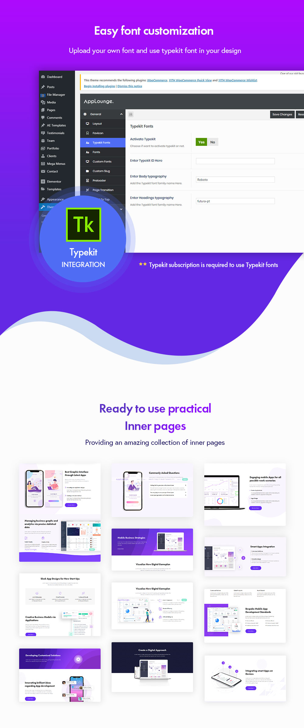 Applounge Presentation Fonts Customization