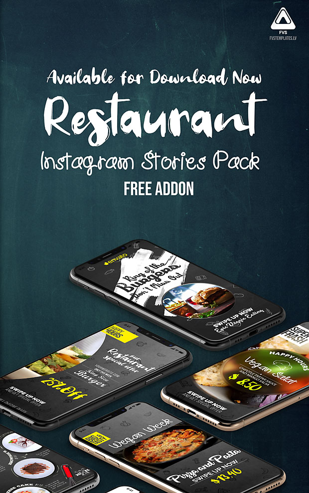 Favorite Restaurant Instagram Story Free Pack For IGTV Template
