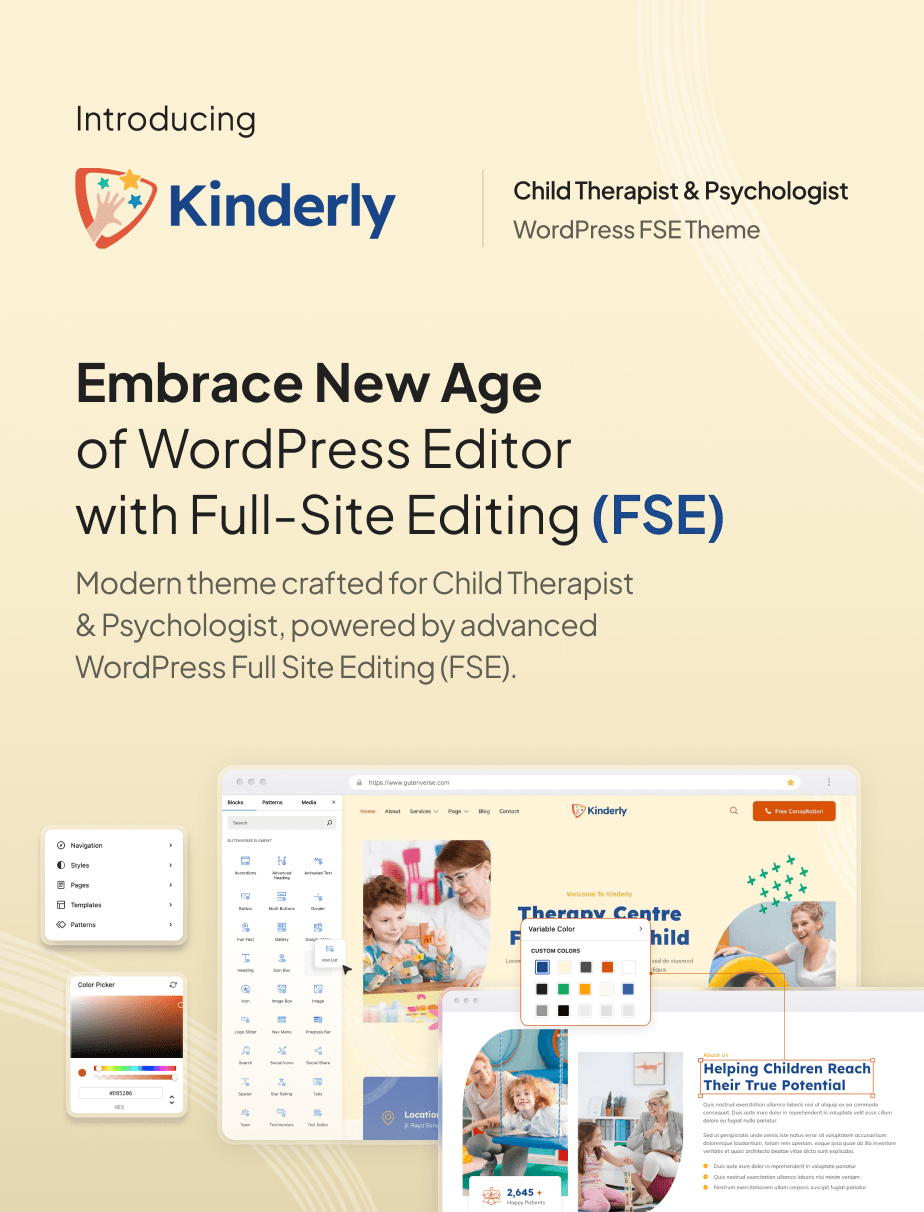 Kinderly – Child Therapist & Psychologist FSE WordPress Theme - 3