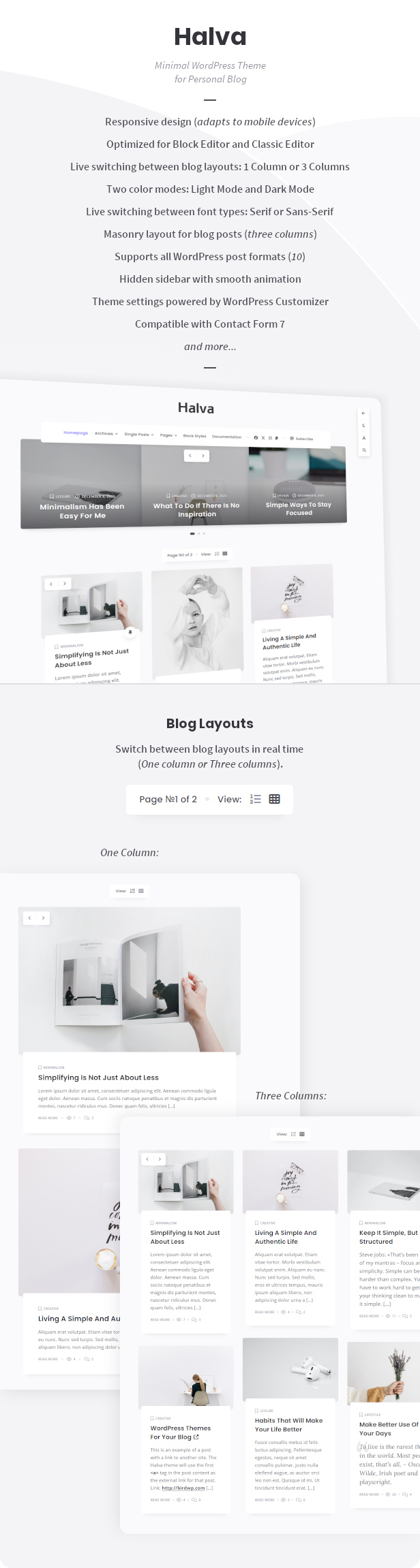 Halva - Minimal Theme for WordPress Blog