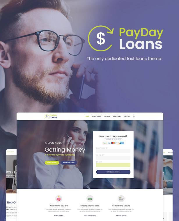 Payday Loans Banking Loan Business And Finance Wordpress Theme - 