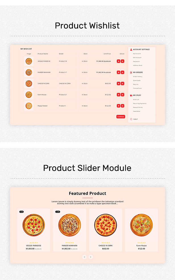 HotPizza - Доставка пиццы и еды OpenCart Store - 4