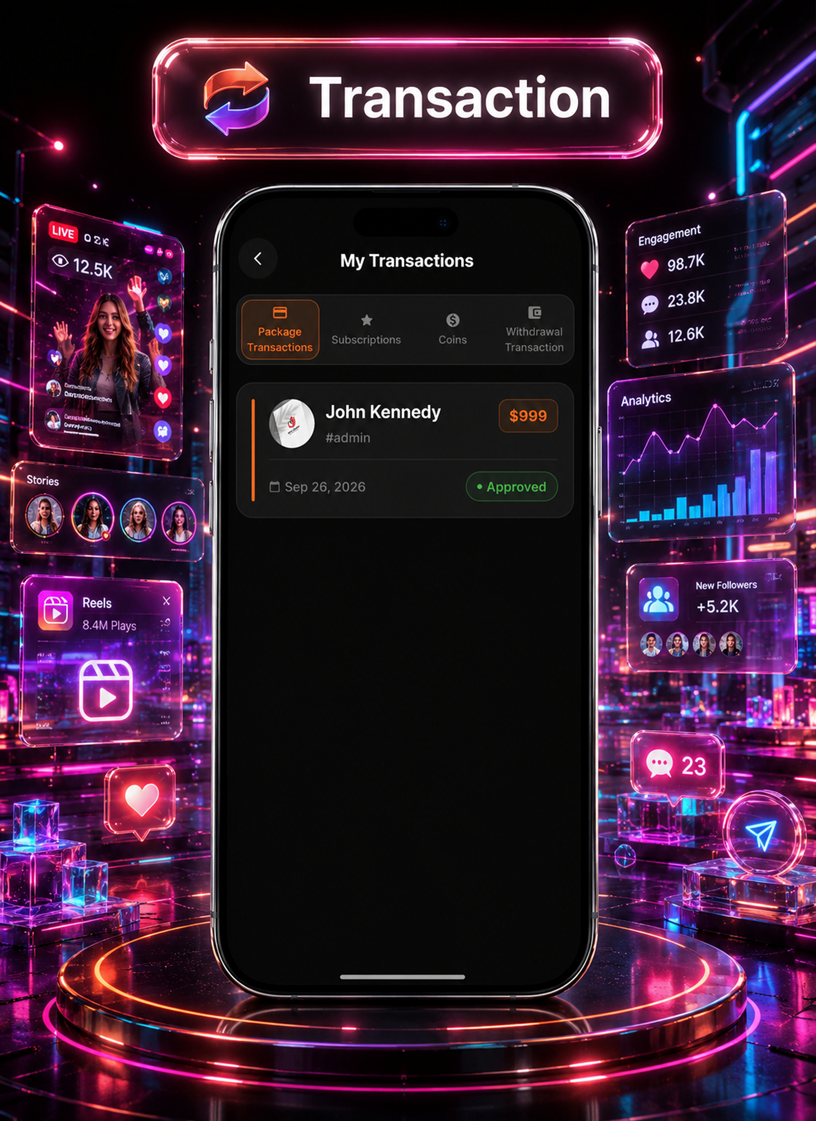 DTTrends – TikTok Clone | Reels, Live Streaming, PK Battle, Story, Feed, Chat | Flutter App - 35