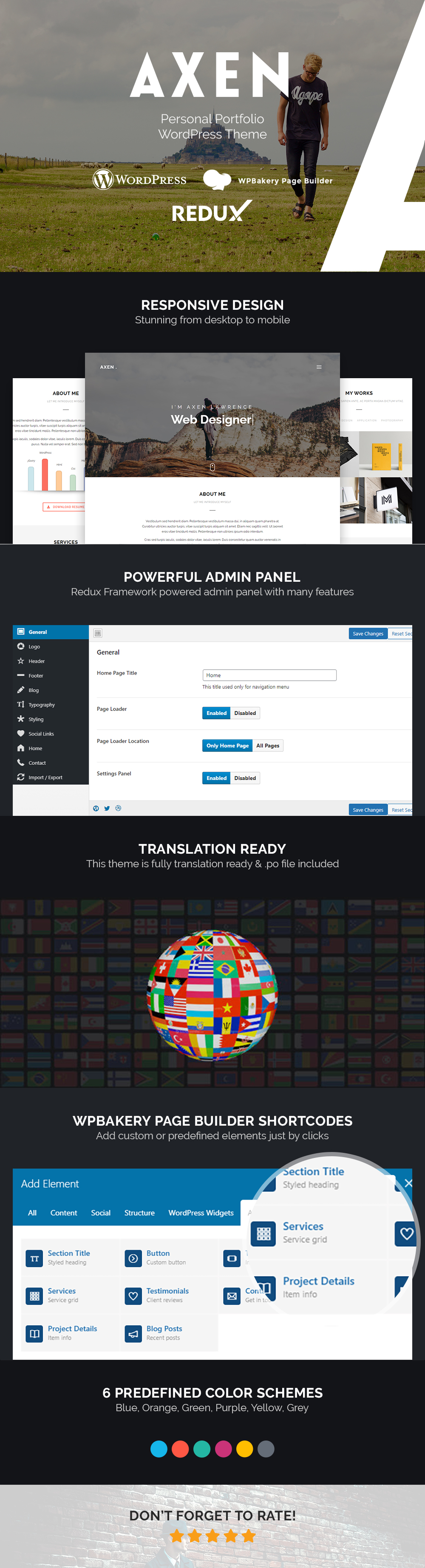 Axen - Personal Portfolio WordPress Theme