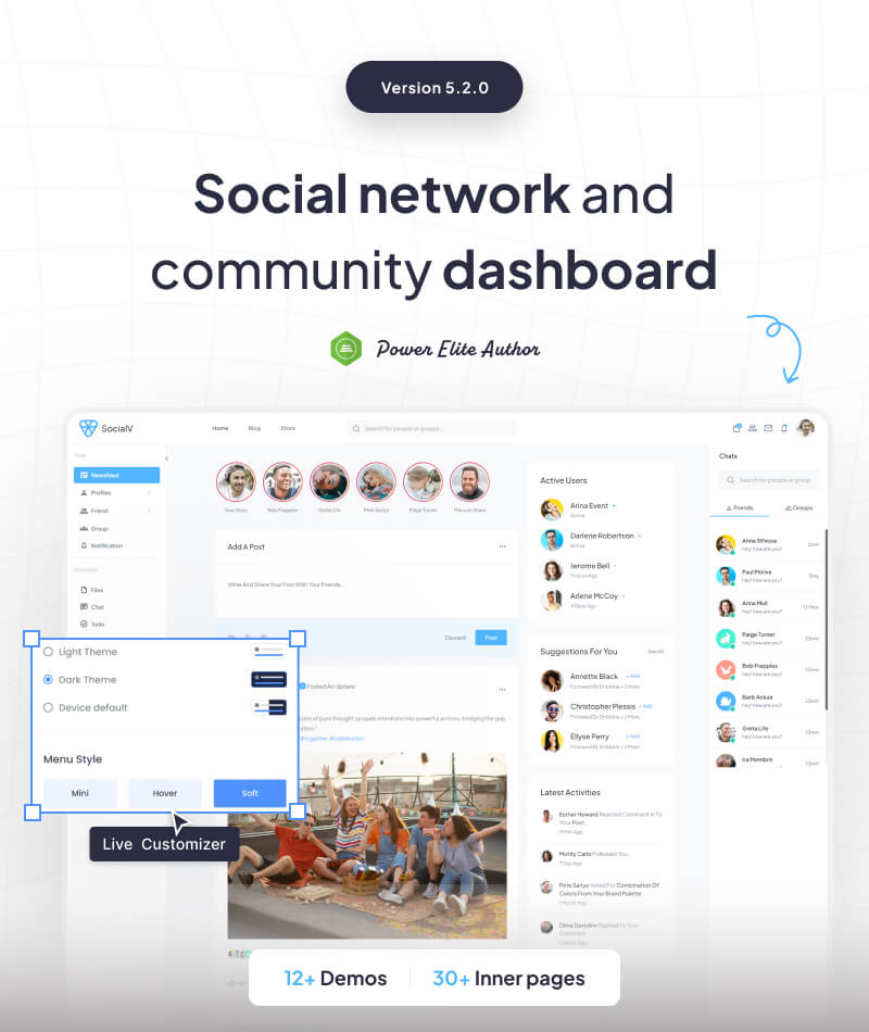 SocialV 5.0 - Social Network & Community Admin Template (Vue 3, React JS, HTML, Bootstrap 5) - 9