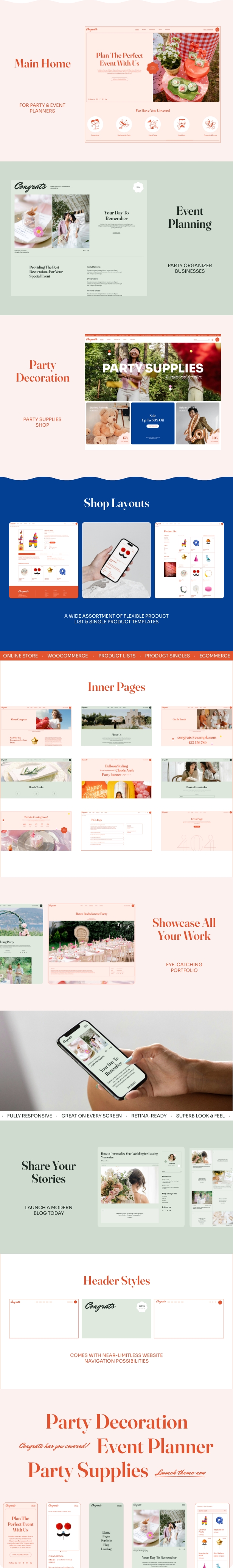 Congrats - Event Planner & Party Decoration WordPress Theme - 1
