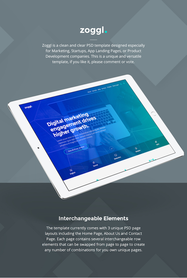 Zoggl - Multi-purpose Website PSD - 1
