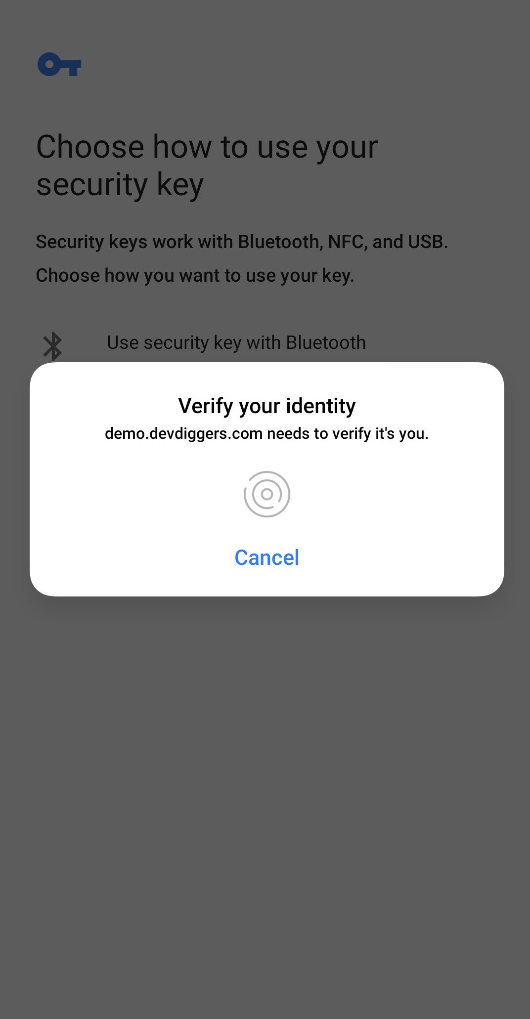 WooCommerce Biometric Login add biometric detail popup step 3