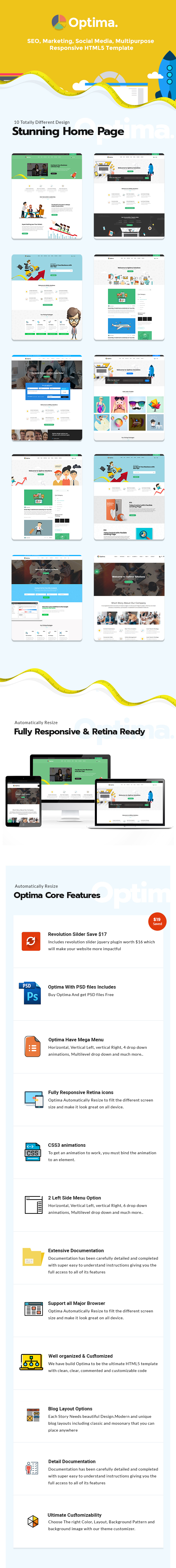 Optima - SEO, Marketing, Bitcoin, Agency Multiple HTML5 Template - 1