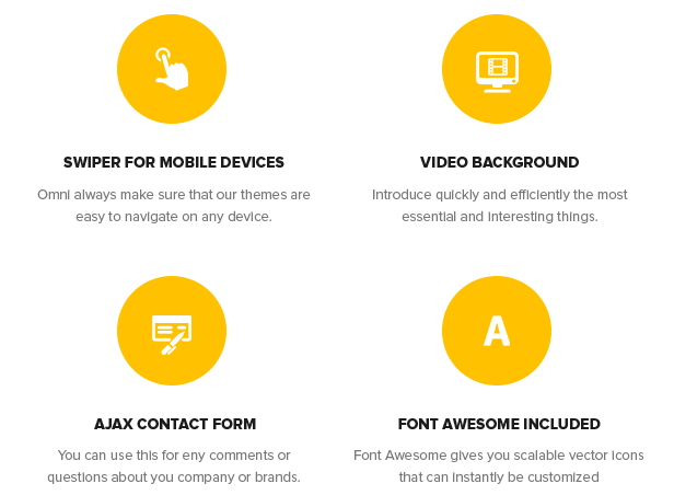 Swiper for Mobile Devices, Video Background, Ajax Contact Form, Font Awesome Included