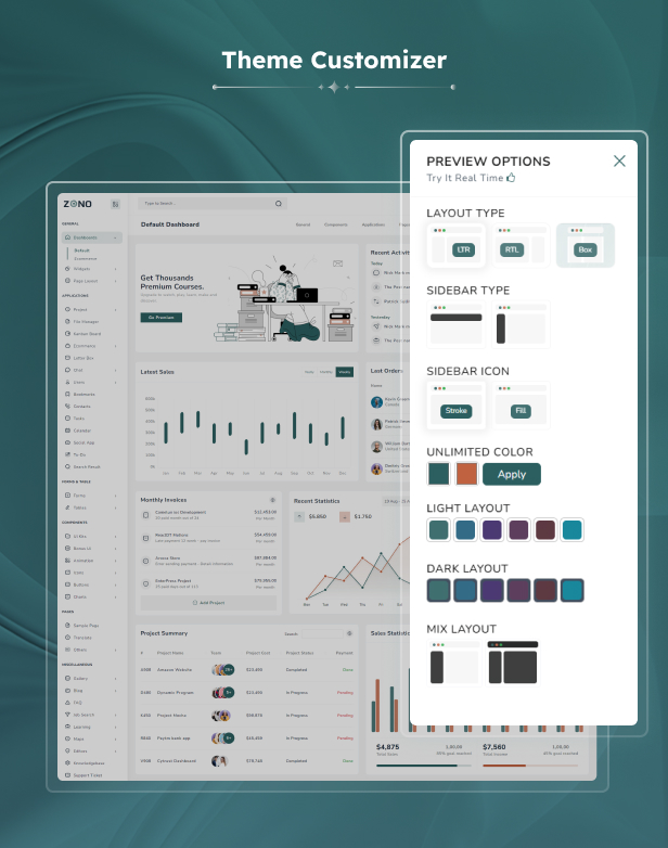 zono – React Js Admin Dashboard Template