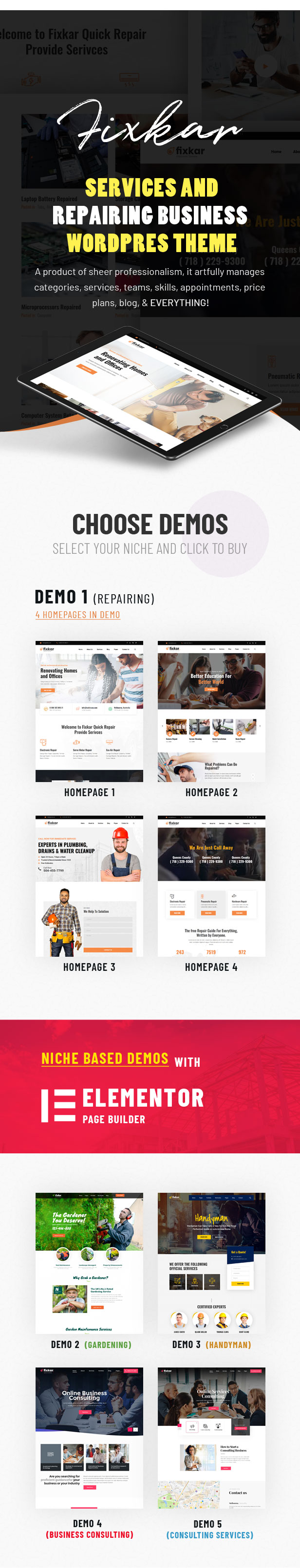 FixKar - All Services WordPress Theme Build With Elementor - 1