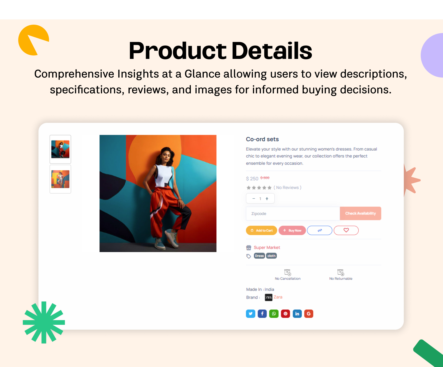 Product Details, comprehensive insights at a glance allowing
