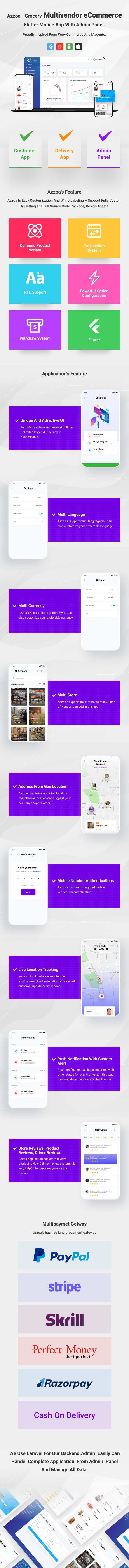 azzoa grocery, eCommerce mobile app