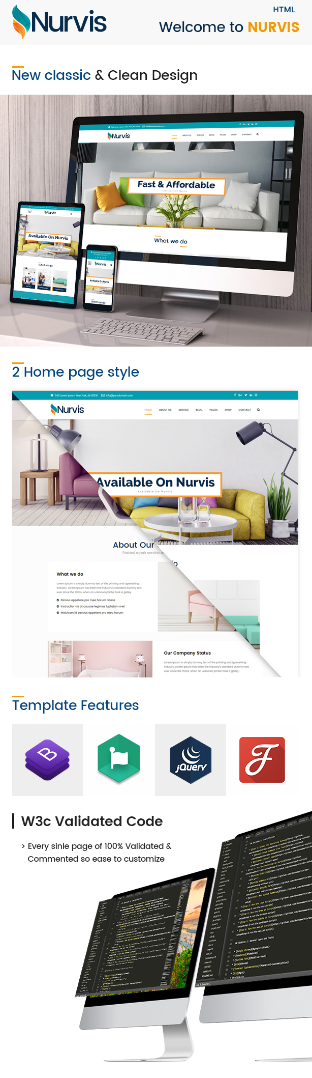 Nurvis Furnitue Homestyle Bootstrap 4 Responsive HTML5 Template By