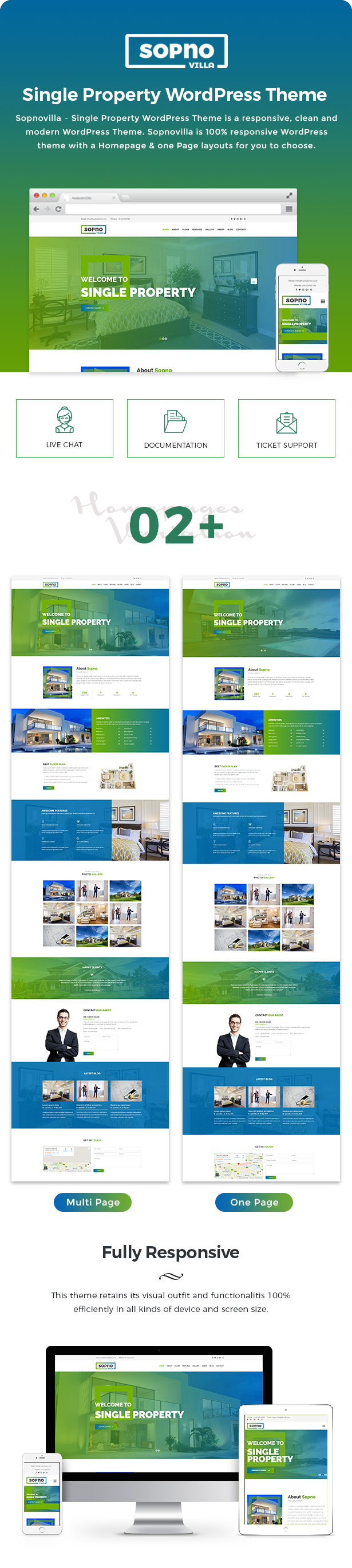 Sopnovilla – Single Property WordPress Theme - 1