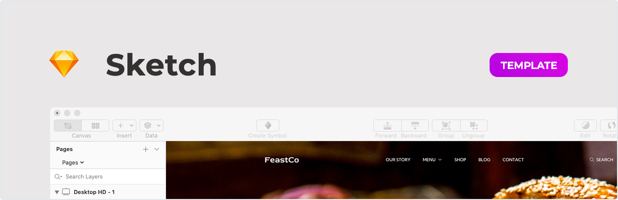 FeastCo – Restaurant Template for Sketch