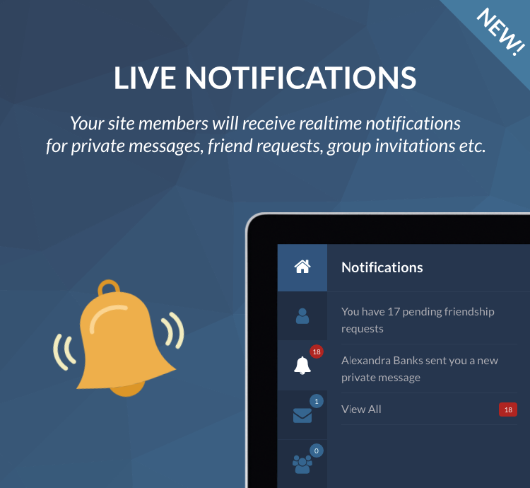 buddypress live notifications