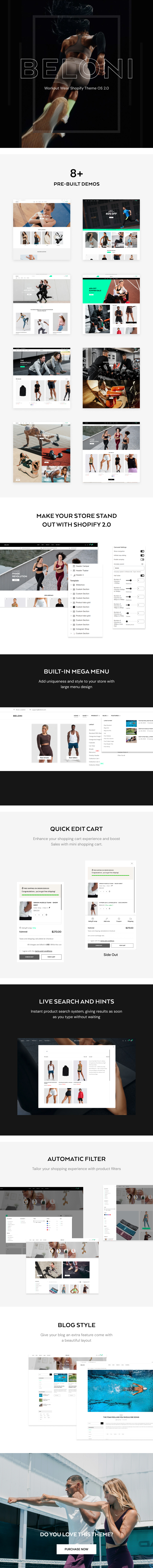 Beloni – Workout Wear Shopify Theme OS 2.0 - 1