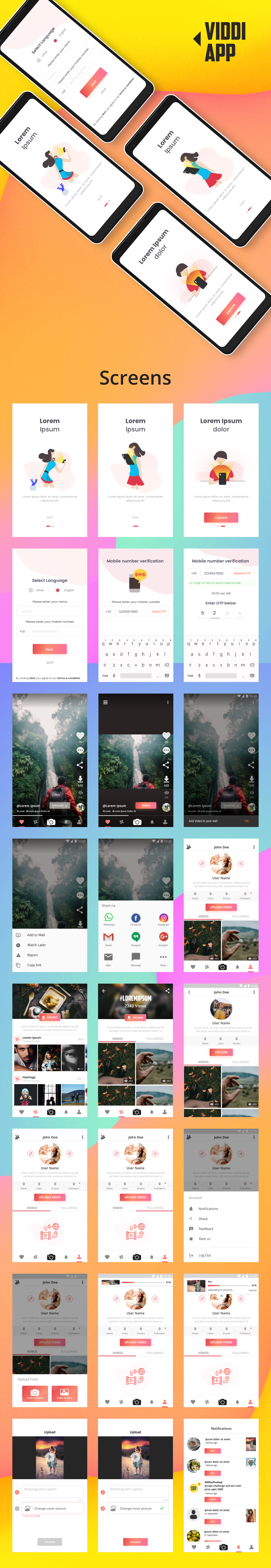DTB-VIDDI - Video App UI Kit - 28+ Ready to use screens - 2