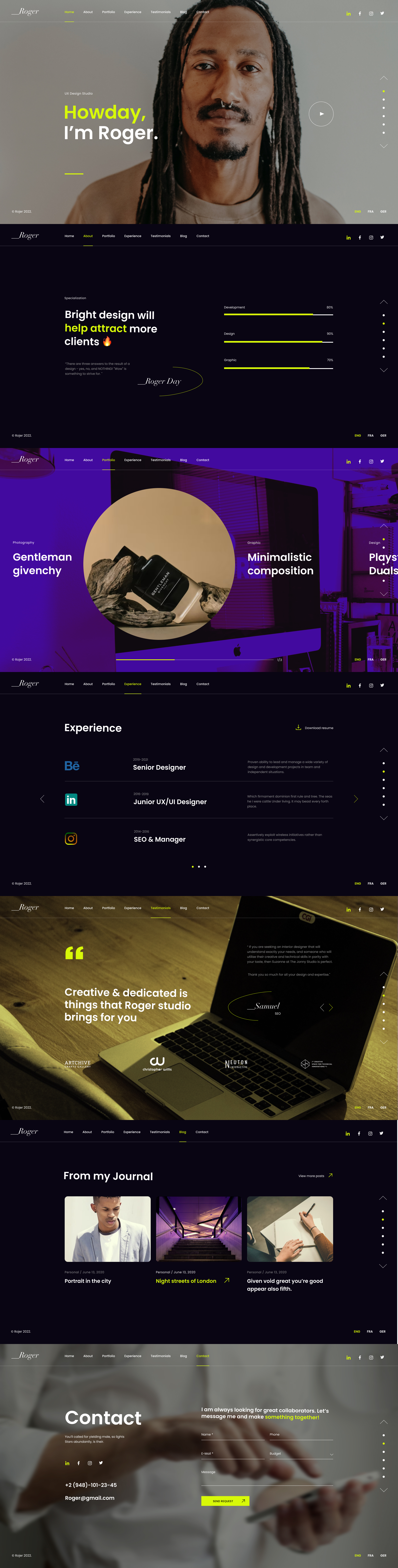 Roger Day. - Personal CV/Resume WordPress Theme - 4