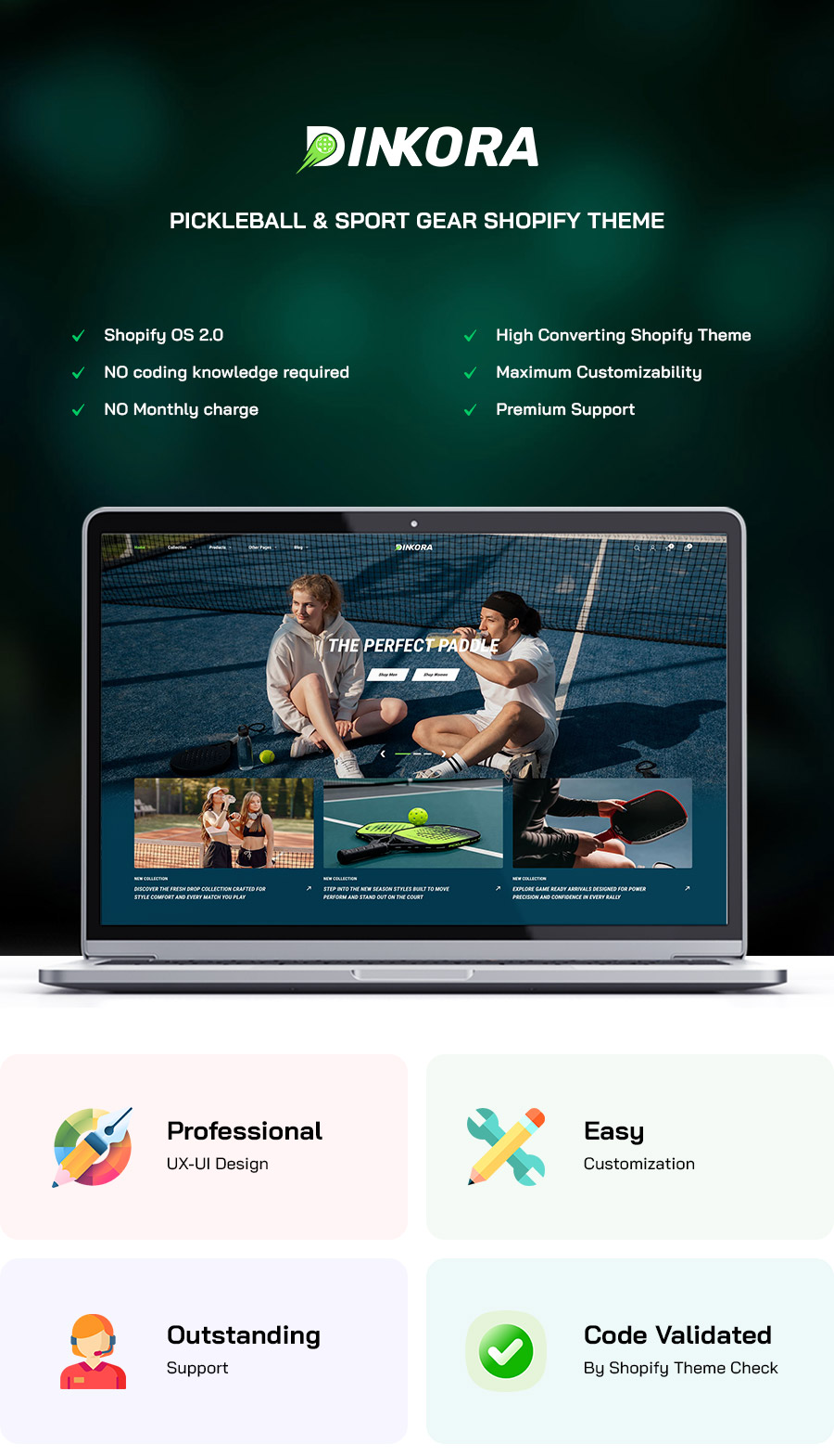 Dinkora - Pickleball & Sport Gear Shopify Theme - 2