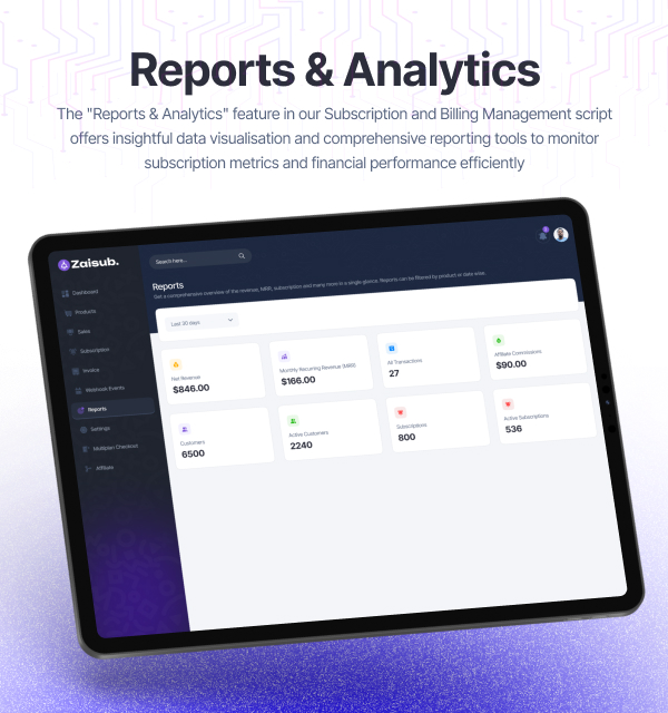 Zaisub - Subscription & Billing Management Laravel Script. - 8